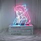 Anime Pondering Girl Neon Sign