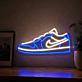 Aj1 Low Blue Neon Sign