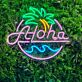 Aloha Palm Tree and Wave LED Neon Sign
