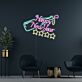 Happy New Year Champagne Bottle and Stars LED Neon Sign