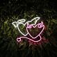 Heart Angel Devil Symbol Neon Sign
