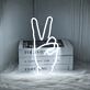 Peace Hand Sign Neon Sign