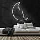 Crescent Moon with Face Profile LED Neon Sign