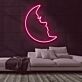 Crescent Moon with Face Profile LED Neon Sign