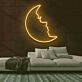 Crescent Moon with Face Profile LED Neon Sign
