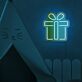 Gift Box with Central Ribbon LED Neon Sign