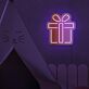 Gift Box with Central Ribbon LED Neon Sign