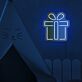 Gift Box with Central Ribbon LED Neon Sign