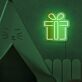 Gift Box with Central Ribbon LED Neon Sign
