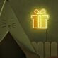 Gift Box with Central Ribbon LED Neon Sign