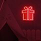 Gift Box with Central Ribbon LED Neon Sign