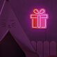 Gift Box with Central Ribbon LED Neon Sign