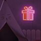 Gift Box with Central Ribbon LED Neon Sign