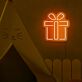 Gift Box with Central Ribbon LED Neon Sign