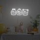 Animal Cupcake Trio LED Neon Sign