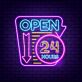 Retro Open 24 Hours Neon Sign