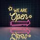We Are Open Hanging Neon Sign