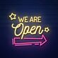 We Are Open Hanging Neon Sign