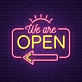 We Are Open Modern Neon Sign