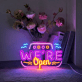 Were Open with Wave Lines Neon Sign