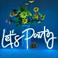 Lets Party Neon Sign For Christmas Warm White Wall Decor