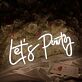 Lets Party Neon Sign For Christmas Warm White Wall Decor