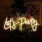 Lets Party Neon Sign For Christmas Warm White Wall Decor