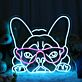 Puppy with Pink Glasses LED Neon Sign