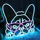 Puppy with Pink Glasses LED Neon Sign