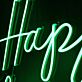 Happy Birthday with Twin Long Finishing Swashes LED Neon Sign