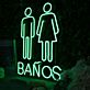 Baños Restroom Icons LED Neon Sign