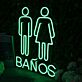 Baños Restroom Icons LED Neon Sign