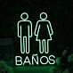 Baños Restroom Icons LED Neon Sign