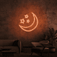 Crescent Moon and Three Stars LED Neon Sign