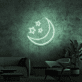 Crescent Moon and Three Stars LED Neon Sign