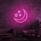 Crescent Moon and Three Stars LED Neon Sign