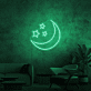 Crescent Moon and Three Stars LED Neon Sign