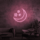Crescent Moon and Three Stars LED Neon Sign
