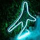 Rounded-Wing Airplane Outline LED Neon Sign