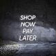 Buy now pay later neon sign