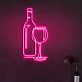 Wine Bottle and Glass LED Neon Sign