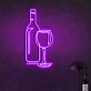 Wine Bottle and Glass LED Neon Sign