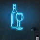 Wine Bottle and Glass LED Neon Sign