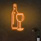 Wine Bottle and Glass LED Neon Sign