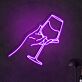 Hand Holding Wine Glass LED Neon Sign