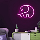 Round Elephant Outline LED Neon Sign