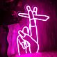 Two Fingers Holding a Cigarette LED Neon Sign