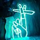 Two Fingers Holding a Cigarette LED Neon Sign
