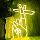 Two Fingers Holding a Cigarette LED Neon Sign