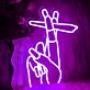 Two Fingers Holding a Cigarette LED Neon Sign